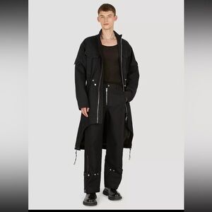 Dion Lee Density Twill Utility Arch Parka Black Trench Coat Jacket